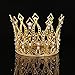 Crown Cake Topper Rhinestone Crystal Handmade Tiara Cake Decoration for Baby Shower Birthday Wedding Party Favors (Gold)