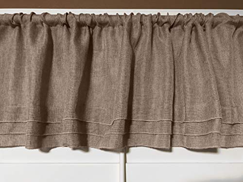 Zen Creative Designs Faux-Burlap Pleated Solid Classic Valance 58