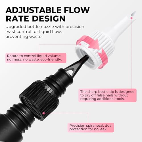 Image of Luckyfairy 15g Nail Glue for Press Ons with 10ml Nail Glue Remover, Quick Dry Super Strong Semi Solid Glue, No Need Lamp Cured & Tools, Gentle Glueoff Non-Acetone Nail Polish Remover