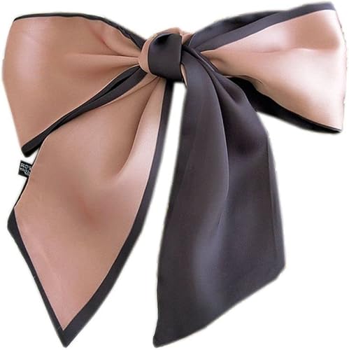 Miniatura 3 de Pañuelo de seda para la cabeza, bufanda estrecha y fina con letras impresas, bufanda larga de cinta con asa, cinta decorativa para el pelo (A, café)