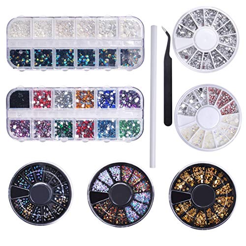 Biutee+7scatole Nail Art con Strass, Set per