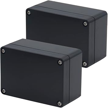 2 Pack Project Box ABS Plastic Black Electrical Boxes IP65 Waterproof DIY Electronic Junction Box Power Enclosure 3.94x2.68x1.97 inch100 x 68 x50 mm