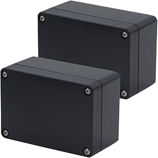 2 Pack Project Box ABS Plastic Black Electrical Boxes IP65 Waterproof DIY Electronic Junction Box Power Enclosure 3.94x2.68x1.97 inch(100 x 68 x50 mm)