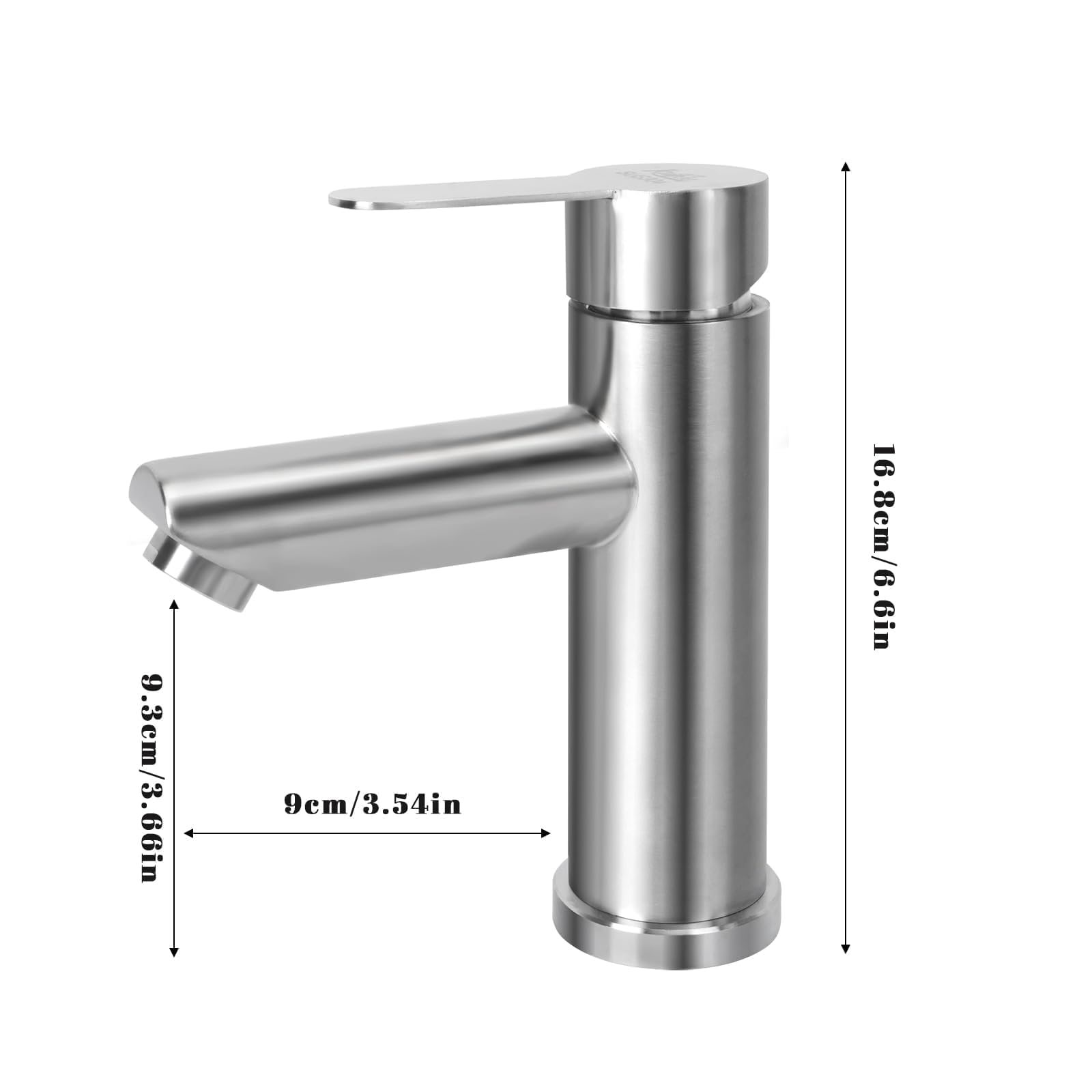 Robinet Salle de Bain Argent Mitigeur Lavabo Robinet Salle Bain Robinet Lavabo Acier Inoxydable Robinet de lavabo haut Mitigeur Salle Bain Contrôle de l'eau Chaude et Froide