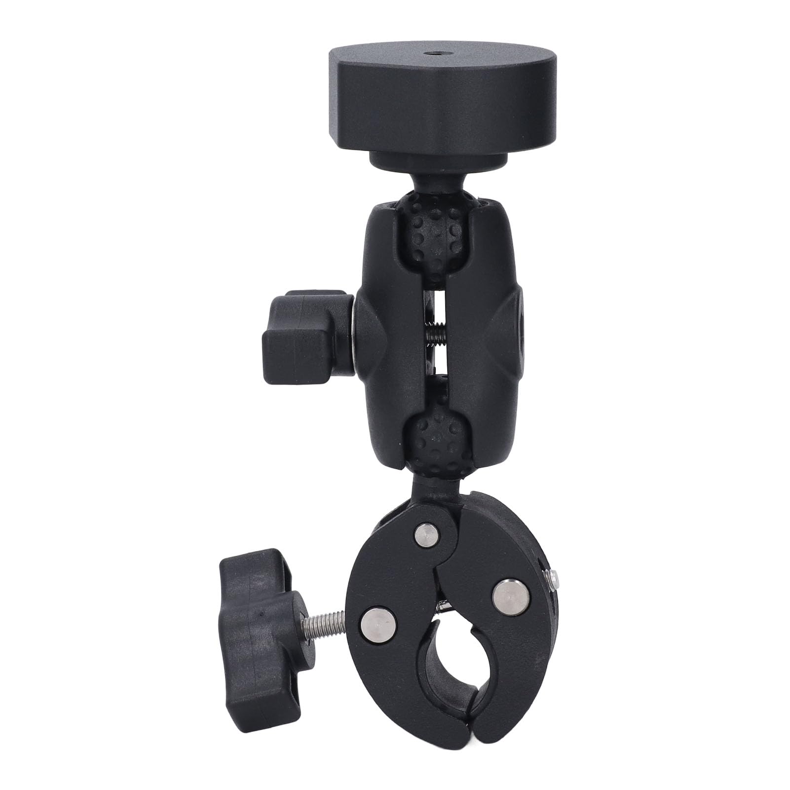 Set di adattatori per staffa di montaggio satellitare in lega di alluminio con angolo di 360 gradi regolabile con morsetto per tubo con adattatore nero per mini parabola su pali (Adaptador negro)