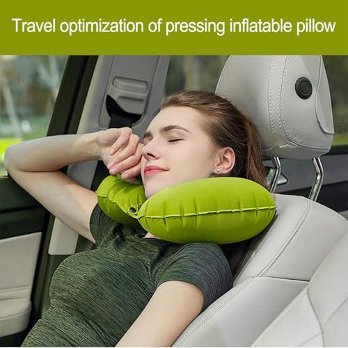 Image of Inflatable U-Shape Travel Pillow - Foldable Air Cushion Neck Support (1 Pc, Mix Color)