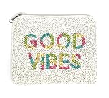 GOOD VIBES Coin Purse Pouch, Coin Purse Pouch, Beaded Coin Purse, Cute Coin Purse, Beaded Purse, Hap
