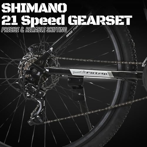 Image of FitTrip Dominator 29T MTB | 21 SPD Shimano Gearset | Zoom Masera Suspension | Imported Clarks UK Dual Disk Brakes | Dual Tone Paintjob with Crystals | Unisex (Sterling Silver)