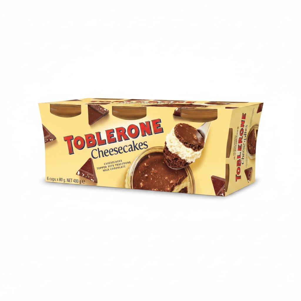 Cheesecakes - Pack de 6 Postres Individuales de Tarta de Queso con Chocolate con Leche, Miel y Almendras - 6 x 85g (510g) - Postre con Base de Galleta de Cacao - NEXU