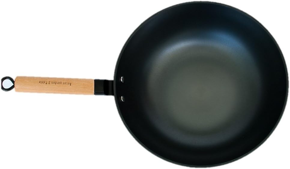 AG2T Light weight 13" cast iron extra wide flat bottom wok for electric/induction cook top