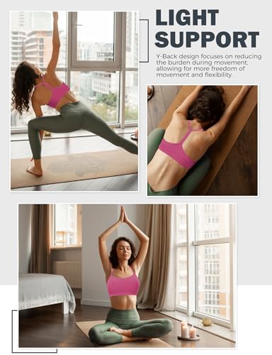 Image of Buauty Sports Bra for Women, Y Back Bralette, Light Support Backless Workout Bra with Removable Pads for Yoga Pilates Gym