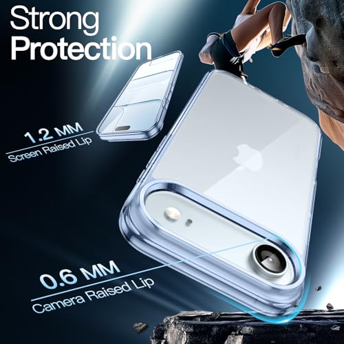 Image of JETech Case for iPhone Air, Non-Yellowing Shockproof Phone Bumper Cover, Anti-Scratch Clear Back, 6.5-Inch Display (Blue)