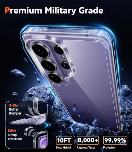 Image of FNTCASE for Samsung Galaxy S26-Ultra Case: Clear Magnetic Phone Cases with Screen Protector Compatible with Magsafe Slim Anti Yellowing Rugged Protective Transparent Cell Phone Cover (Clear)