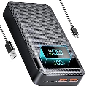 Portable Charger Power Bank, 30000mAh Huge Capacity External Battery Pack, 22.5W QC 3.0 PD Phone Charger, 4 Charging Port Battery Charger With Smart LED Display, Diamond texture design