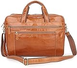 Maletín de cuero for hombres bolsa de laptop de cuero, bolso de mensajero de múltiples bolsillos, bolsa de trabajo de negocios, bolso de trabajo de negocios, carteles de múltiples bolsillos y laptops