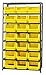 Quantum MSU-532YL Magnum Bin Steel Shelving, 42"W x 18"D x 75"H, Carbon Steel, Gray with Yellow Bins