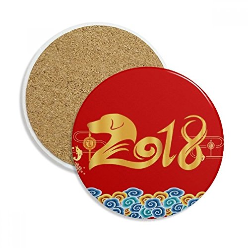 Coaster en céramique de chien cadeau multicolore pour les proches - 2