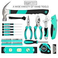 Amazon Basics Werkzeugset mit leicht zu tragender runder Tasche, 104-teilig, Türkis, 36,5 x 29 x 7,6 cm – Ansicht 3