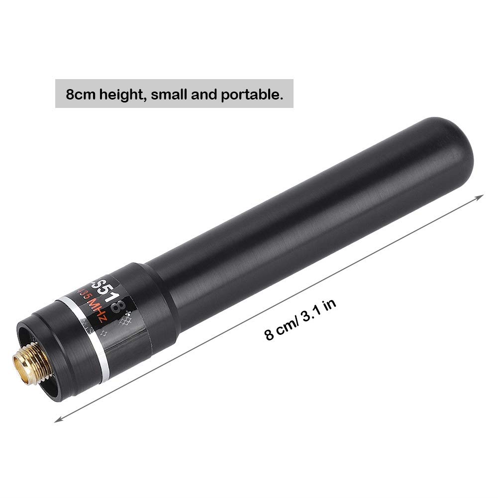 Antenna compatibile con Baofeng UV-5R Mobile Ham Radio, HH-S518+ SMA-F UV ad alto guadagno Dual Band antenna corta radio radio antenna