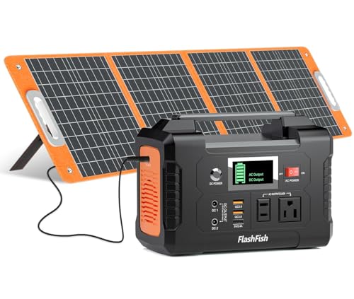 Solar Generator With Solar Panel Included, FF Flashfish 151Wh/40800mAh Portable Power Station+100W...
