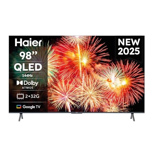 Haier QLED Full Array 4K UHD S900UX 98'', Smart TV, Google TV, Dolby Atmos e Dolby Vision, HDR 10, Telecomando Smart, Google Assistant, Bluetooth 5.1, DBX TV, HDMI 2.1 x 4 [2024]