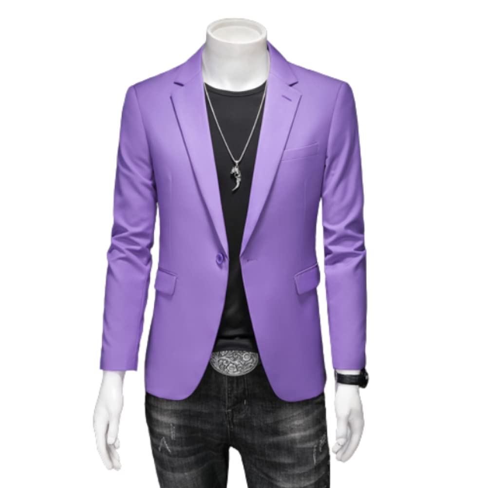 Sakko,Anzug Mantel 1 Knopf Lila Jacken Mantel Reine Farbe Blazer Regular Fit Formal Business Anzug Jacken Elegant Formal Anzug Jacke Geeignet Für Party Hochzeit Smoking