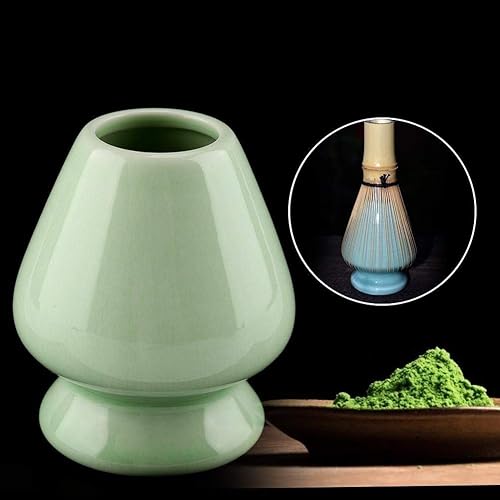 Miniatura 3 de Maxmartt Chasen - Soporte de cerámica para batidor de matcha de bambú, 1 unidad, accesorios de juego de té (verde)