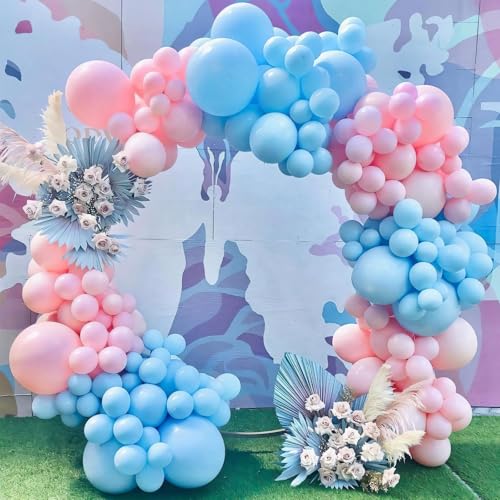 Image of 145pcs Pastel Blue Balloons Different Sizes 18 12 10 5 Inch Baby Blue Balloon Arch Kit Garland for Birthday Party Graduation Baby Shower Gender Reveal Easter Anniversary Party Decoration