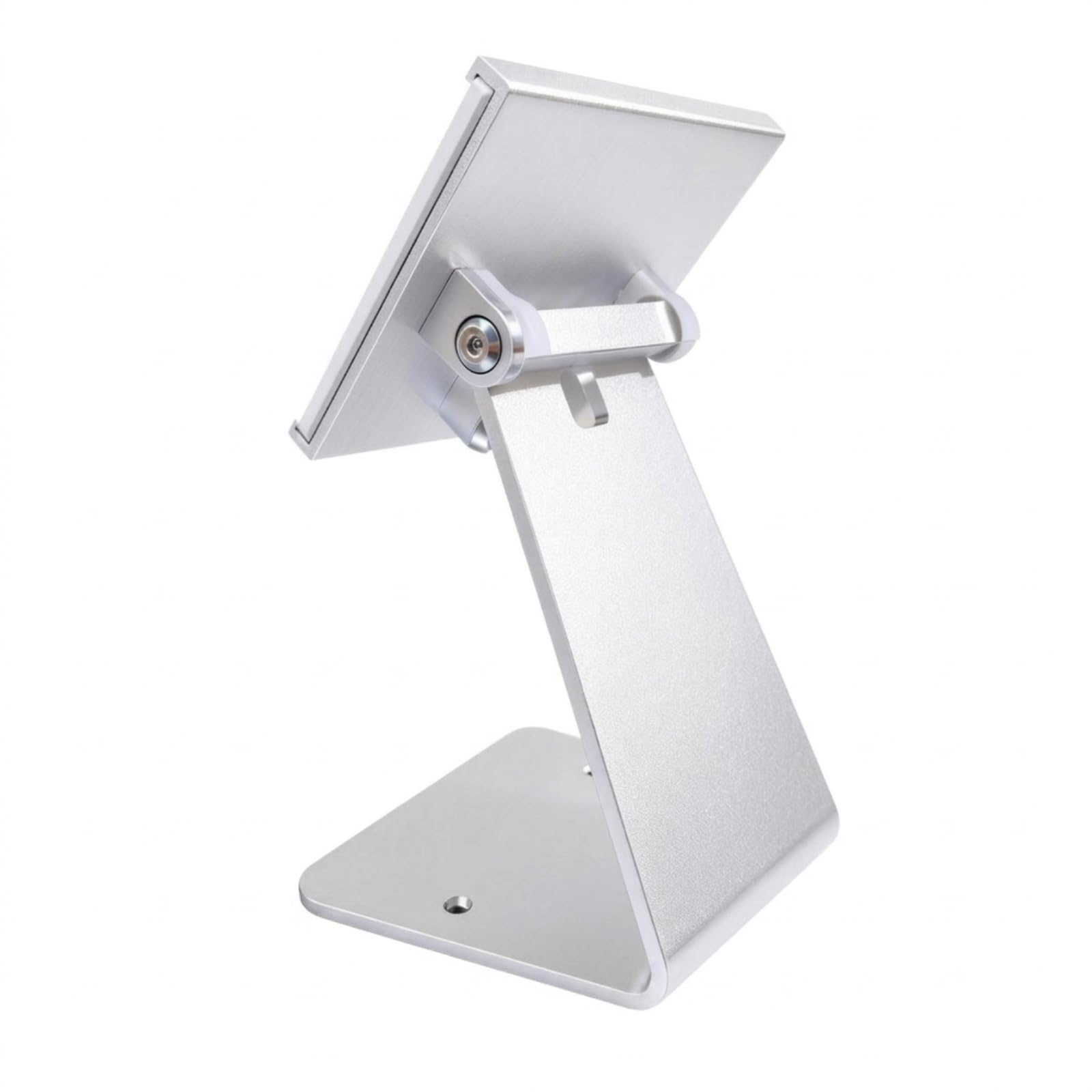 Supporto Tablet in Alluminio Supporto da Scrivania Piattaforma Stabile Colonna Regolabile Staffa con Chiusura a Chiave Profilo Compatto con Bordi