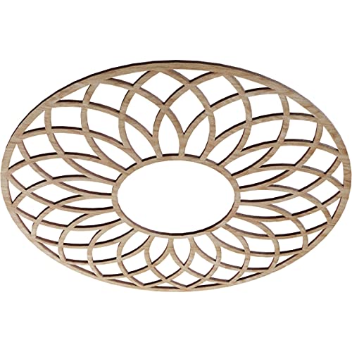 Image of Ekena Millwork 24 inchOD x 8 1 /4 inchID x 1 /4 inchT Cannes Wood Fretwork Pierced Ceiling Medallion, Red Oak