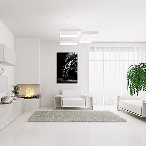 Sea Charm - Inspirational Wall Art Exhausted Firefighter After Rescue Hero Picture Canvas Print Painting For Living Room Decoration Fireman Posters Stretched And Framed Ready To Hang #TOP4