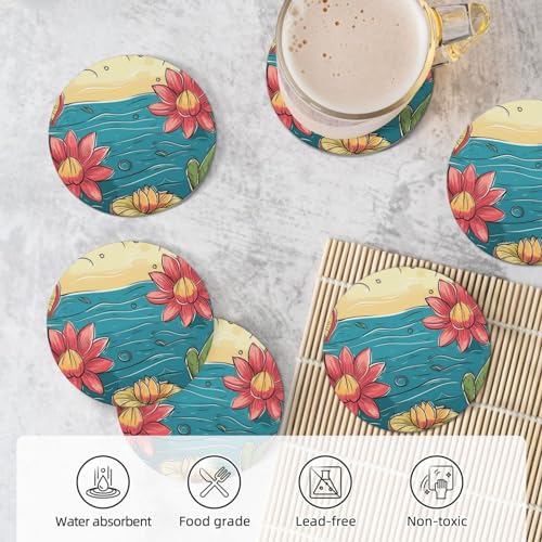 Dessous de verre en liège et céramique pour protection table contre taches
