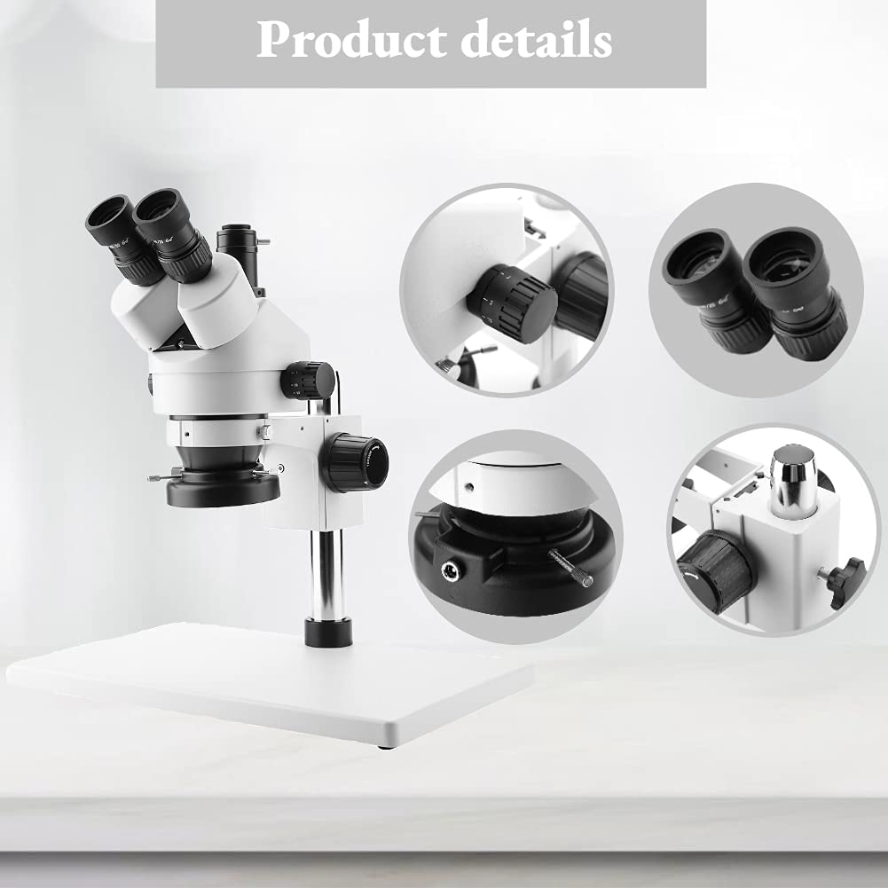 Microscopio trinocular con Zoom estéreo 3.5X-90X WF10X / Oculares Tri-Vision Ajustables de 20 mm para la Industria electrónica/procesamiento de Materiales