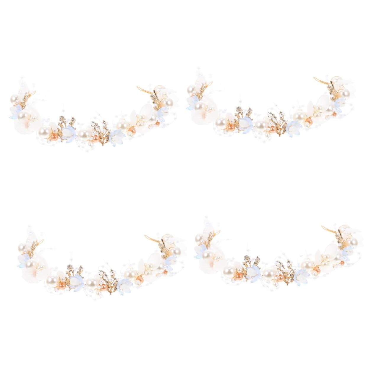 MAGICLULU 4 Piezas diadema flores diadema decorativa velos para novias decoración fiesta trajes niña tiara diadema Tocado mujer manual flor Mosaico ropa