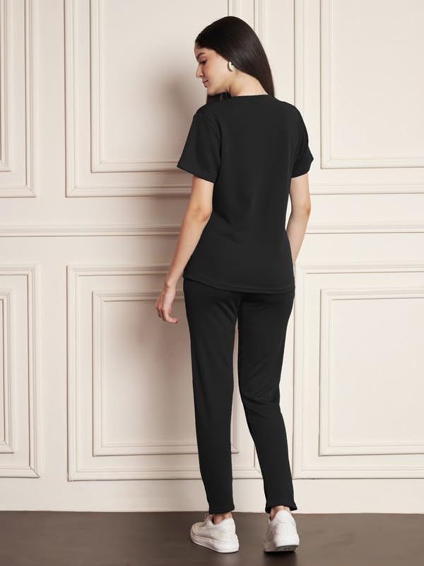 Image of DTR FASHION Polyester Blend Solid Lining Tracksuit | Night Wear Suit For Women