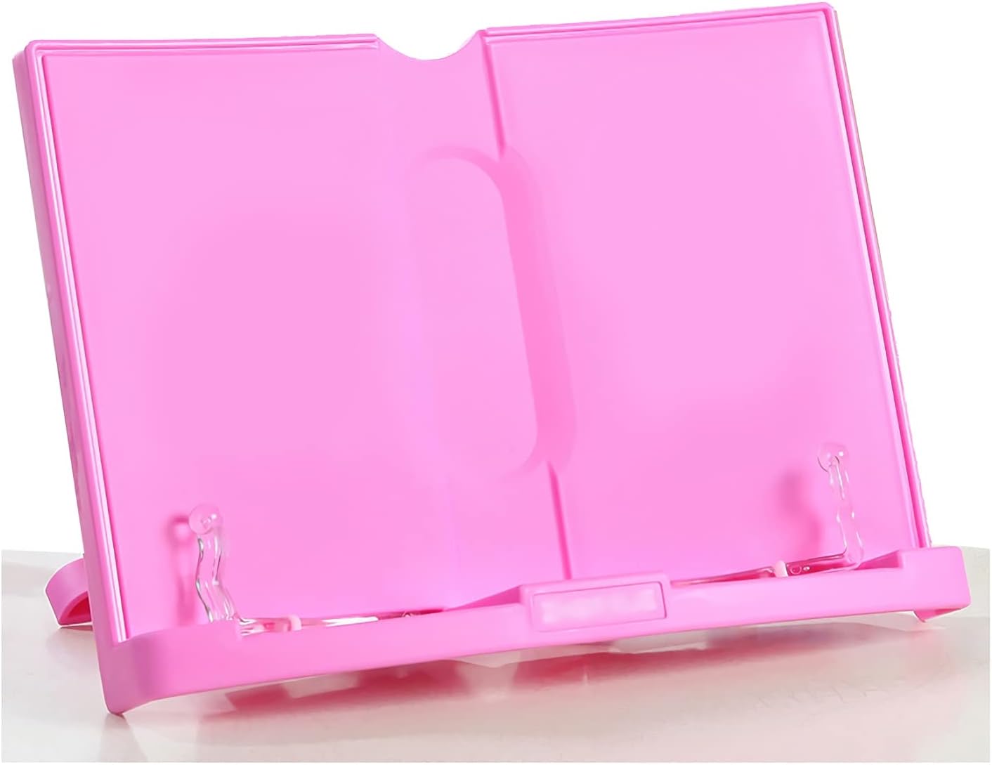 Book Stand Desk Book Stand Reading Rest Holder Adjustable Angle Cookbook Stands Portable Bookstand for Textbook Music Document 8.3 x 8.1 inch (Color : Pink) (Pink)