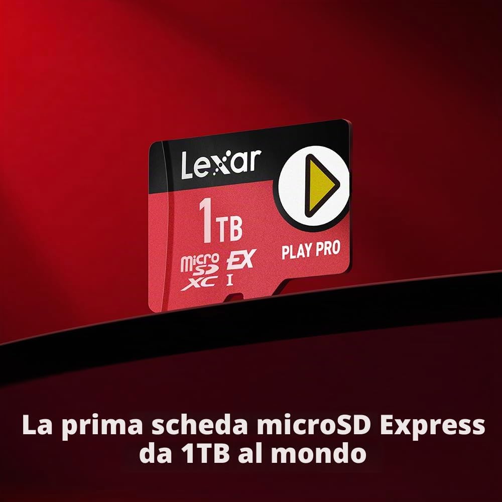 Lexar Scheda microSD Express Play Pro, UHS-I, C10, U3, V30, Full HD, video 4K, fino a 900/600 MB/s, compatibile con Nintendo Switch 2, ASUS ROG Ally, Steam Deck, dispositivi di gioco