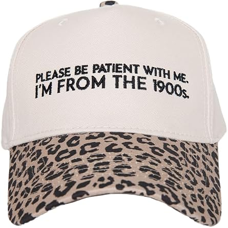 KATYDID Please Be Patient with Me Im from The 1900s Vintage Hat - Womens Trucker Hat - Embroidered Two-Toned Baseball Cap