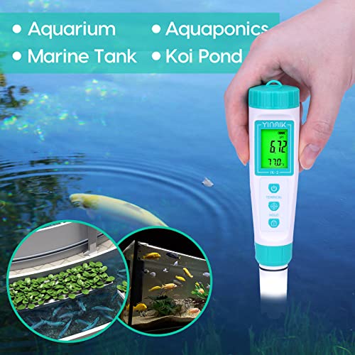 Image of YINMIK Digital pH Meter with Extra Replaceable Probe, Pocket pH Tester for Hydroponics, Accurate Water Tester for Swimming Pool Hot Tub Aquariums Home Wine Brewing