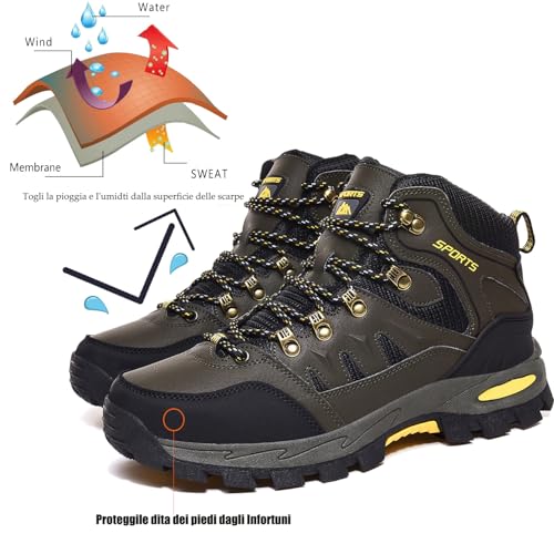 Chaussures de randonnée mixtes vert pointure 45 pour trekking et marche active