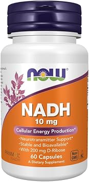 NOW Foods NADH with Ribose, 10 mg, 60 Vcaps