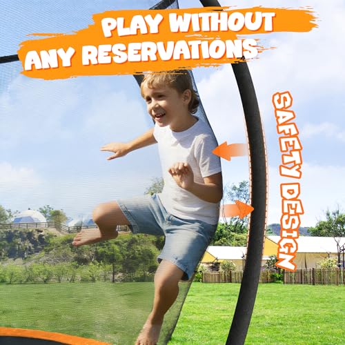 Image of JELENS Trampoline 8FT 10FT 12FT 14FT 15FT 16FT, Recreational Trampolines with Enclosure Net, Outdoor Anti-Rust Trampolines for Kids and Adults, ASTM Approved