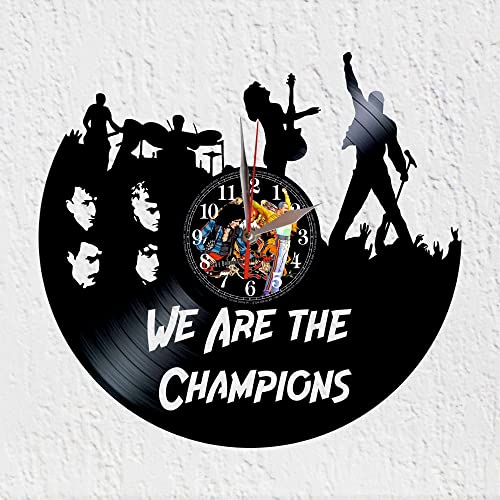 Vinywoody Horloge à Disque en Vinyle Bande Rock Britanica Musica Rock 70s Glam Rock Hard Rock Décoration Murale en Vinyle