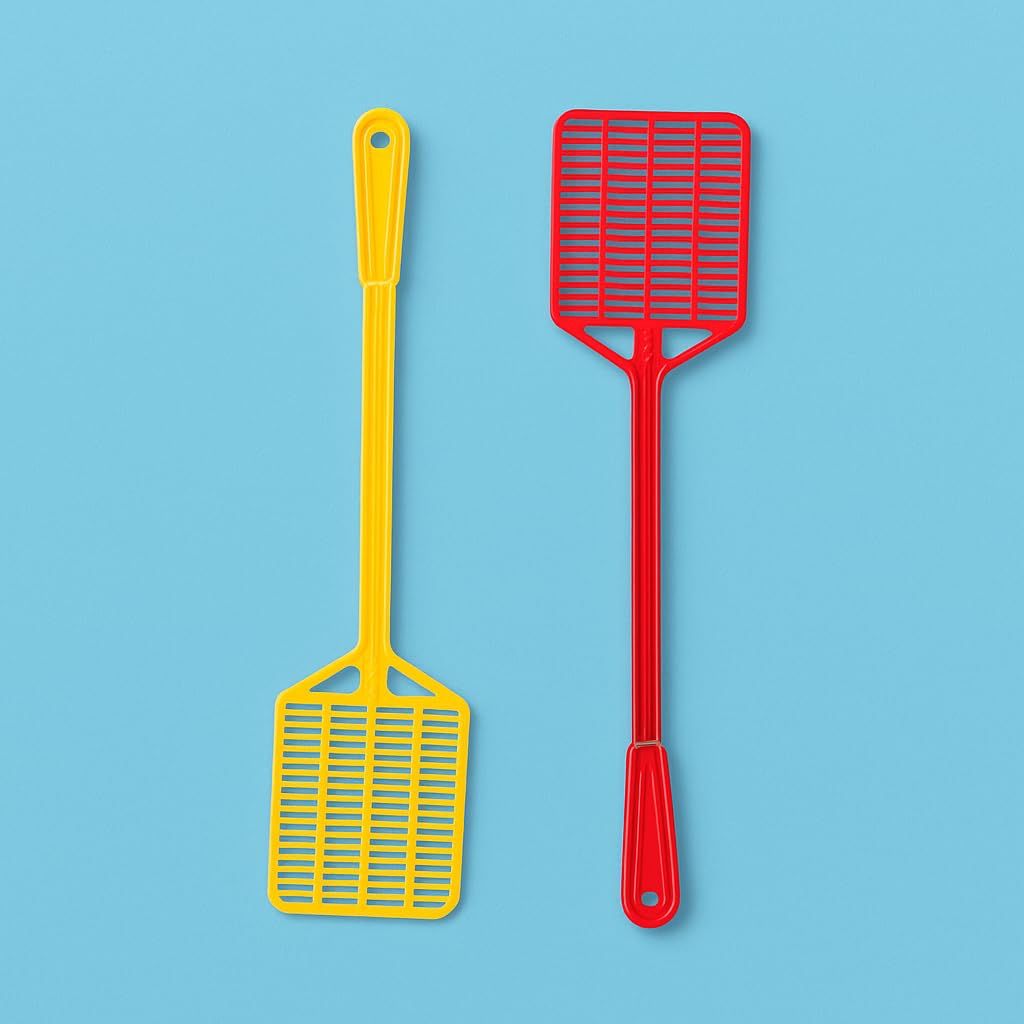 Turtuls Group Turtulsgroup Plastic Square Shaped Pest Control Fly Swatter Multicolour Pack of 2-image-49
