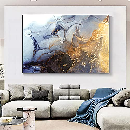 Amazon.co.jp: ポスター絵画 抽象的なグレーゴールデン雲キャンバス