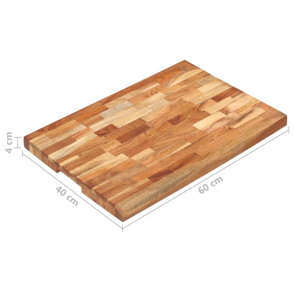Generisch Hackblock 60x40x4 cm Akazie Massivholz,Heim Garten,Küche Esszimmer,Küchenhelfer -utensilien,Schneidebretter-286570