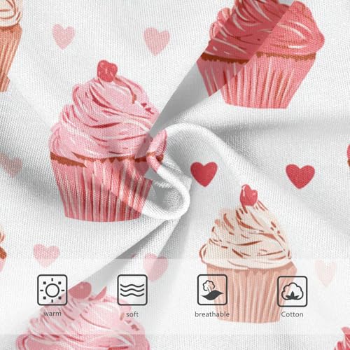 Wusikd Cupcake Pink Red Colors Girls' Underwear Cotton Girls Briefs Soft Toddler Underwear 2T3