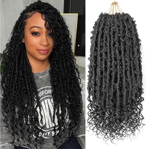 Aipin Short Butterfly Goddess Locs Crochet Curly Hair(18 Inch, 6packs,1#)