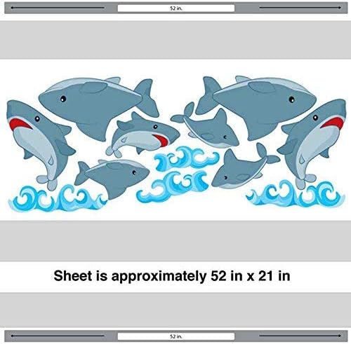 Miniatura 2 de Lil 'Shark Attack calcomanía decorativo para pared ( – Tiburón – Adhesivo decorativo para pared por chromantics