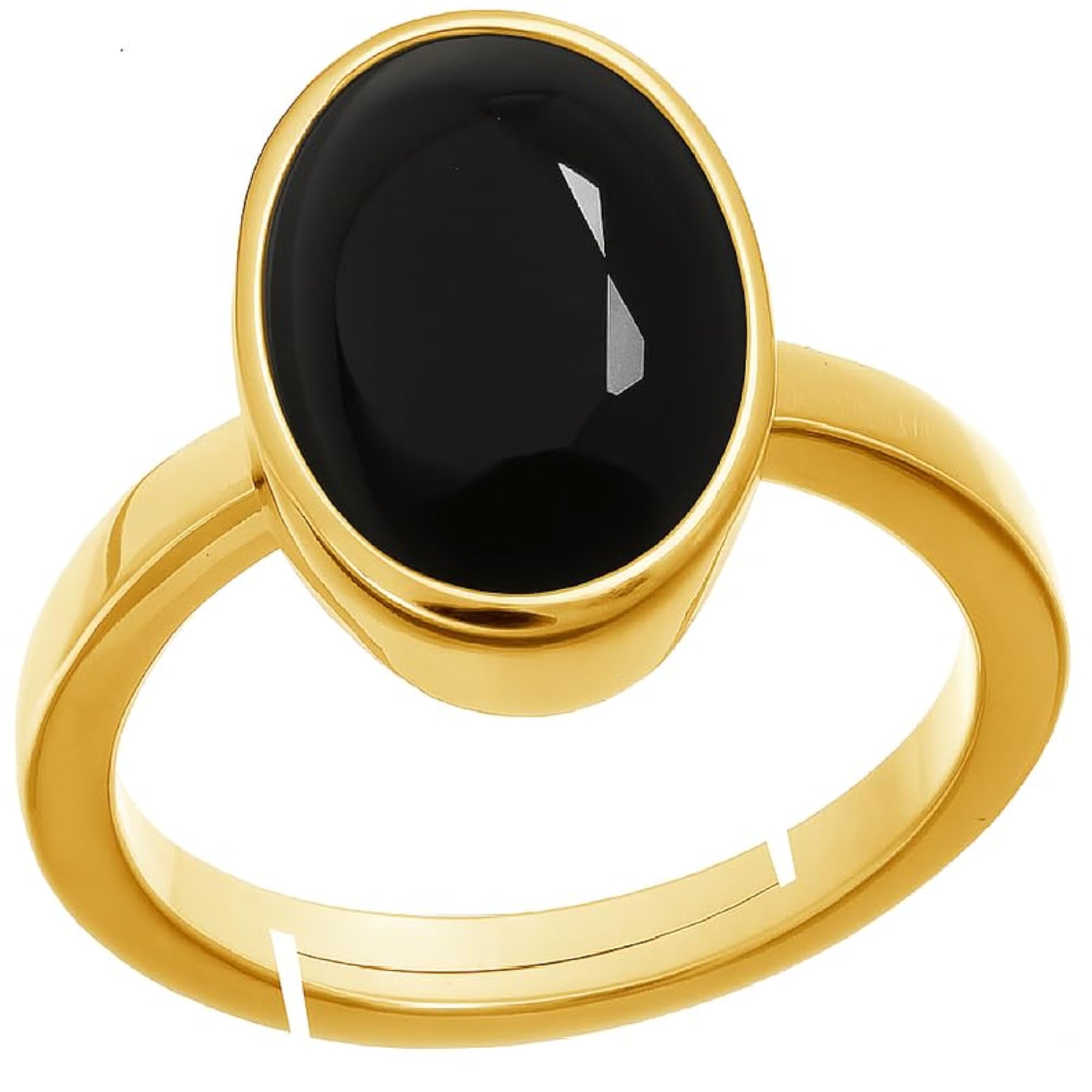 Women's 10.75 Carat Black Hakik Handcrafted Panchdhatu Adjustable Ring
